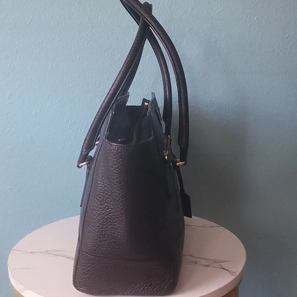 Kate Spade Black Pebbled Leather Southport Avenue Oden Tote Handbag Bag